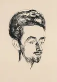 Edvard Munch, Helge Rode, Litografi trykket i svart på tykt gulhvitt