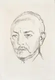Edvard Munch, Richard Strauss, Litografi trykket i svart på middels tynt gulhvitt
