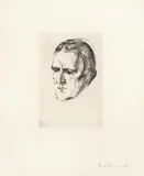 Edvard Munch, Hieronymus Heyerdahl, Radering trykket i svart på middels tynt gulhvitt