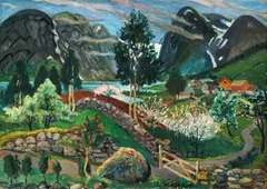 Nikolai Astrup, Fra Sunde, Olje på lerret