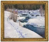 Adelsteen Normann, Vinterlandskap med åpen elv