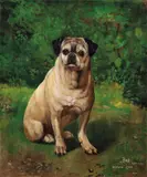 Halfdan Gran, Mopsen Bob, 1902, Olje på lerret