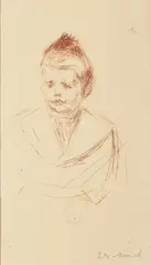 Edvard Munch, Portrett av Lothar Linde, Radering trykket i rødbrunt på middels tykt