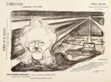 Edvard Munch, Teaterprogram: John Gabriel Borkman, Litografi trykket i svart på middels tynt gulhvitt