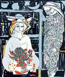 Kai Fjell, Mor og datter, Serigrafi, lysmål