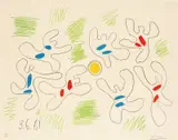 Fotball by Pablo Picasso, 1961, Fargelitografi, lysmål, sold Dec 2012