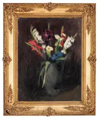 Oppstilling med blomster i kanne by Bernt Tunold, 1941, Olje på lerret, sold Dec 2012