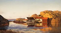 Amaldus Nielsen, Aften i Ny-Hellesund, 1914, Olje på lerret