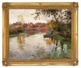 Frits Thaulow, Mann i båt, elvelandskap