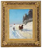 Wilhelm Peters, Sledekjøring, 1898, Olje på lerret