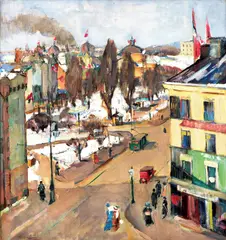 Henrik Lund, Fra Karl Johans gate, Olje på lerret