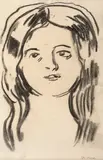 Edvard Munch, Mossepiken, Kullstift på tynt gulhvitt papir