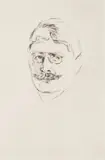 Edvard Munch, Knut Hamsun, Radering trykket i svart på middels tynt gulhvitt