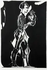 Bjørn Ransve, Harlekin med ape, 1987, Serigrafi, lysmål