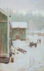 Lars Jorde, Aften etter nysne, 1894, Pastell på papir