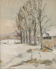 Henrik Lund, Gammel Østerdalsstue, Olje på mahogniplate