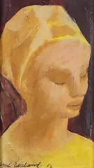Arne Ekeland, Kvinnehode, 1952, Olje på plate