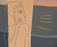 Charlotte Wankel, Figurer, 1960, Olje på lerret