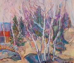 Alexander Schultz, Landskap, 1948, Olje på plate