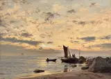 Amaldus Nielsen, Strandparti fra Nærland, etter regn