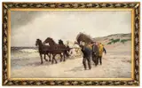 Elisabeth Sinding, Båtopptrekking, 1908, Olje på lerret