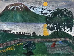 Nikolai Astrup, Maimåne, Fargetresnitt med håndkolorering på papir