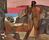 Jørleif Uthaug, Morgenbadet, 1951, Olje på lerret