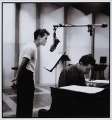 William Claxton, Chet Baker Sings, 1954, photograph depicts jazz musician Chet Baker during a recording session at the Pacific Jazz