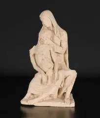 by Jef Courtens Ceramic Figure of a Pietà, Untitled, bronze