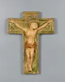 Glazed Ceramic Crucifix by Jef Courtens, Untitled, 1923, bronze