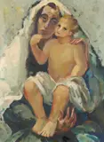 Untitled by by Edmond Bellefroid Madonna and Child, Oil on canvas Signed lower right "Edm, sold May 2025