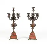 Untitled by Two French 19th century candelabra garnitures, Auguste Moreau, marble base, sold Feb 2025