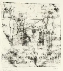 Anton Heyboer, Untitled, Etching on paper Signed by the artist with pencil lower left