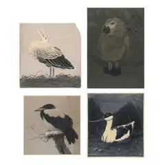 Henri Verstijnen, 4 Originele tekeningen, Watercolour on paper