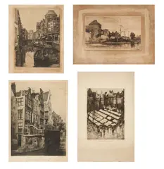 Dirk Harting, Grimmessesluis Amsterdam, 1921, Etching - Grimmessesluis Amsterdam - 1921 by Dirk Harting