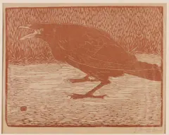 Jan Mankes, Schreeuwende Kraai 1918 (Houtsnede), 1918, woodcut