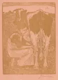 Jan Mankes, De koemelkster 1914 (Houtsnede)