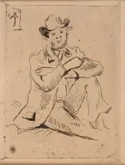 Paul Cézanne, Guillaumin au Pendu 1873 (Ets), Etching on thin