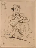 Paul Cézanne, Guillaumin au Pendu 1873 (Ets), Etching on thin