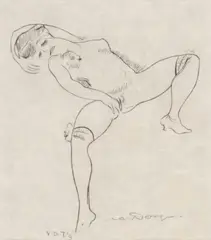 Kees van Dongen, Vrouwelijk Naakt in Erotische Pose 1968 (Gravure), engraving on paper