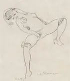 Kees van Dongen, Vrouwelijk Naakt in Erotische Pose 1968 (Gravure), engraving on paper