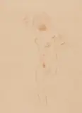 Jan Sluijters, Staande naakte vrouw (Potlood), Pencil and red chalk on paper