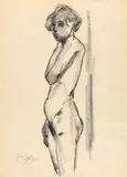 Eef de Weerd, Untitled, chalk on paper Signed and