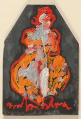Anton Heyboer, Untitled, 1924, Oil on slate panel Signed by the artist Anton Heyboer