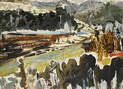 David T. Alexander, Untitled - Slocan Valley, 1985, acrylic on canvas