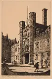 Sybil Andrews, Christ's College, Cambridge, etching on paper