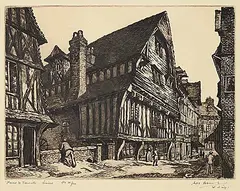 Sybil Andrews, Manoir de Formeville, Lisieux #No. 35/40, etching on paper