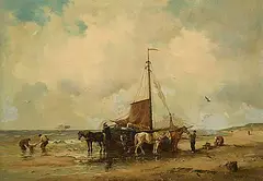 Dorus Arts, Untitled - Shore Labour, oil on canvas