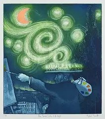 Mychael Barratt, The Blessed Candles of the Night #AP 1/6, colour etching on paper