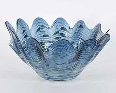 Ryan Bavin, Untitled - Blue Bowl with Circles and Lines, 1997, glass sculpture